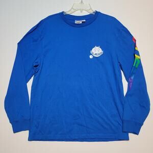 Guess Shirt Mens Large Blue J Balvin Crew Neck Long Sleeve Casual NWOT